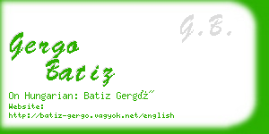 gergo batiz business card